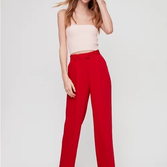 Aritzia Sadiki Pant - High Waist Wide Leg - Pink 8 - Picture 4 of 6